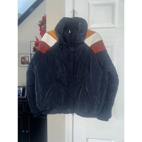 Free People Women's Heidi Ski Puffer Jacket Multicolor Striped Size M - Picture 6 of 12